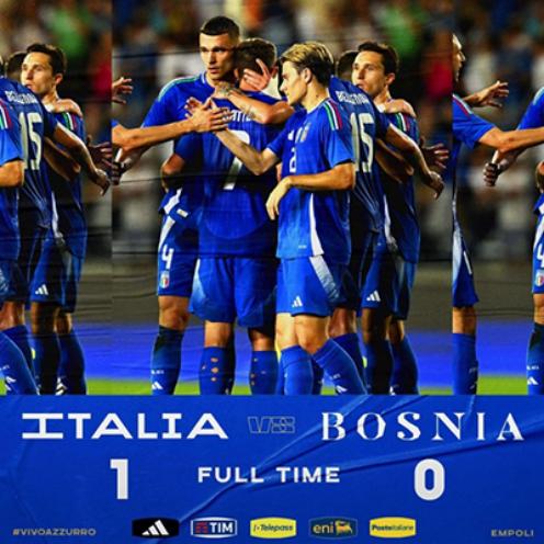 足球友谊赛：意大利1-0波黑 弗拉泰西失单刀后破门 多纳鲁马神扑